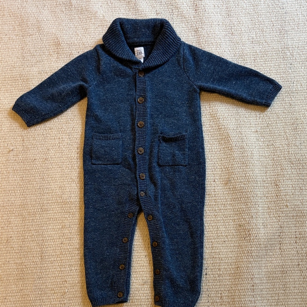 GAP Navy Knit Kids Footie